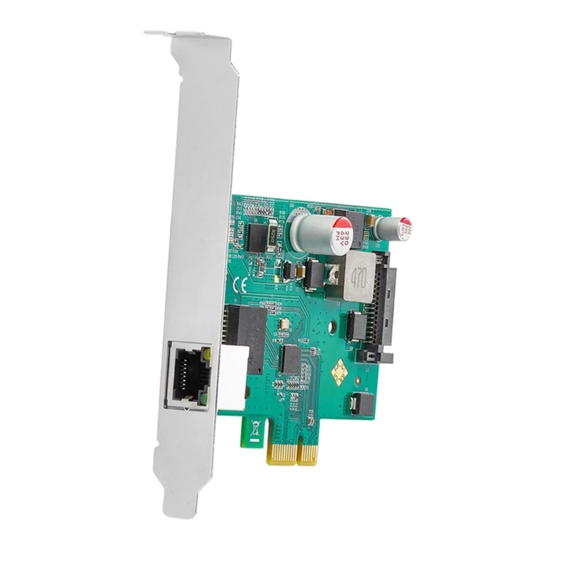 

Гигабитная карта PCIE до 2 POE Чип I225 802.3at, однопортовый RJ45, гигабитный PCIe X1 PoE + Ethernet, рамка для сетевой