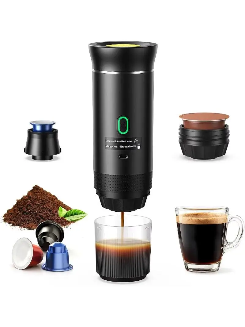 Machine à café à capsules 3 en 1, outillage privé, voyage, brassage froid et chaud, USB, Mini expresso Portable