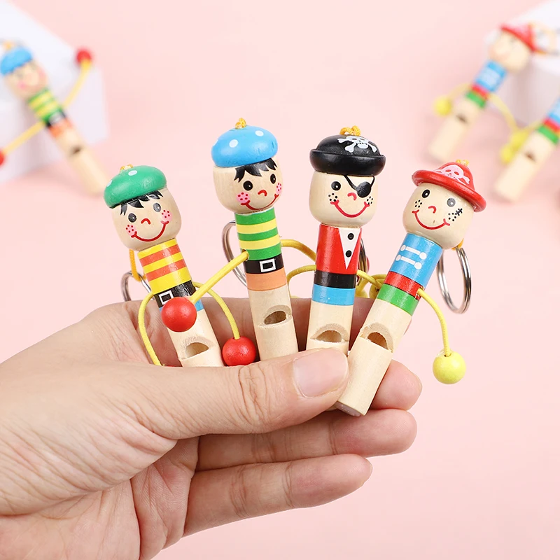 5/12/20Pcs Wooden Pirate Whistles Musical Instrument Toy for Kids Birthday Party Favors Baby Shower Gift Halloween Pinata Filler