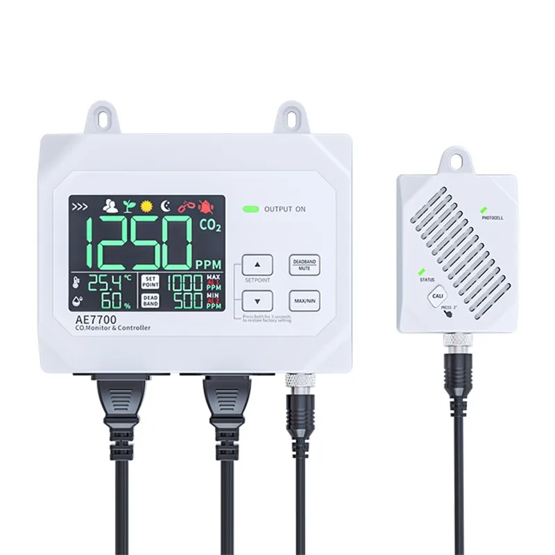 AE7700 Greenhouse Digital Ventilation CO2 Detector Flower Planting Co2 Meter  Carbon Dioxide Controller AE7700