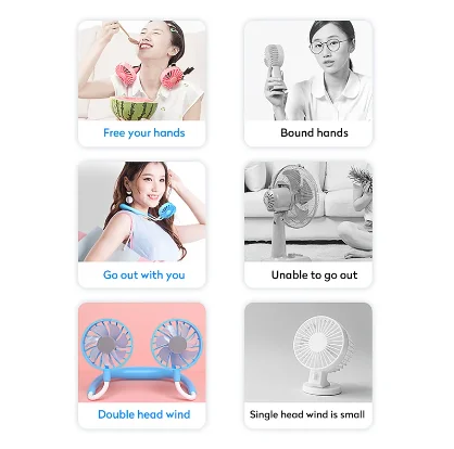 مراوح رياضية صيفية محمولة ، مروحة تبريد برقبة USB ، ضوضاء منخفضة ، قابلة لإعادة الشحن ، مريحة للارتداء ، المنزل ، المدرسة ، المكتب