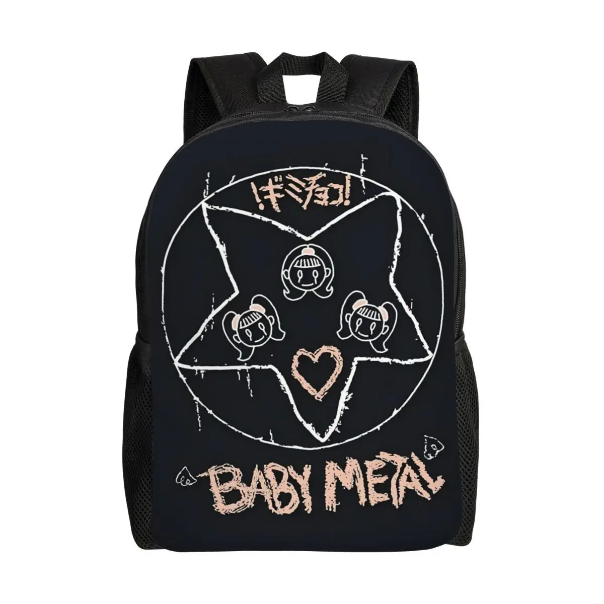 

Custom Babymetal Metal Band Laptop Backpack Women Men Casual Bookbag for School College Students Japanese Pop Bags