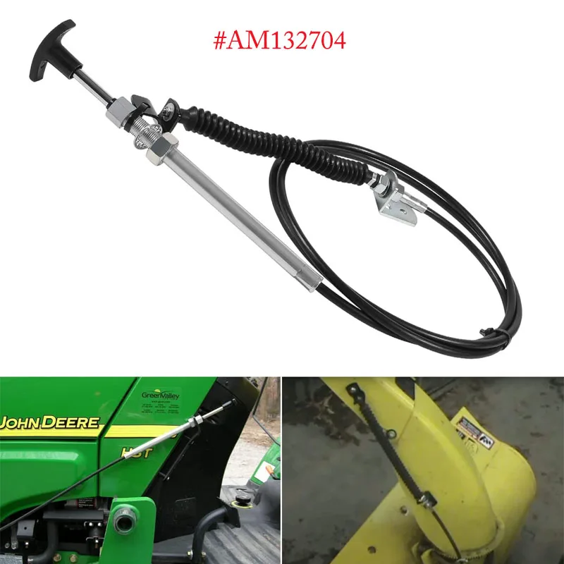 AM132704 Snowblower Remote Spout Cap Push Pull Control Cable for John Deere Snow Thrower, Tractors, Snow Blower GX, LX, GT, 100