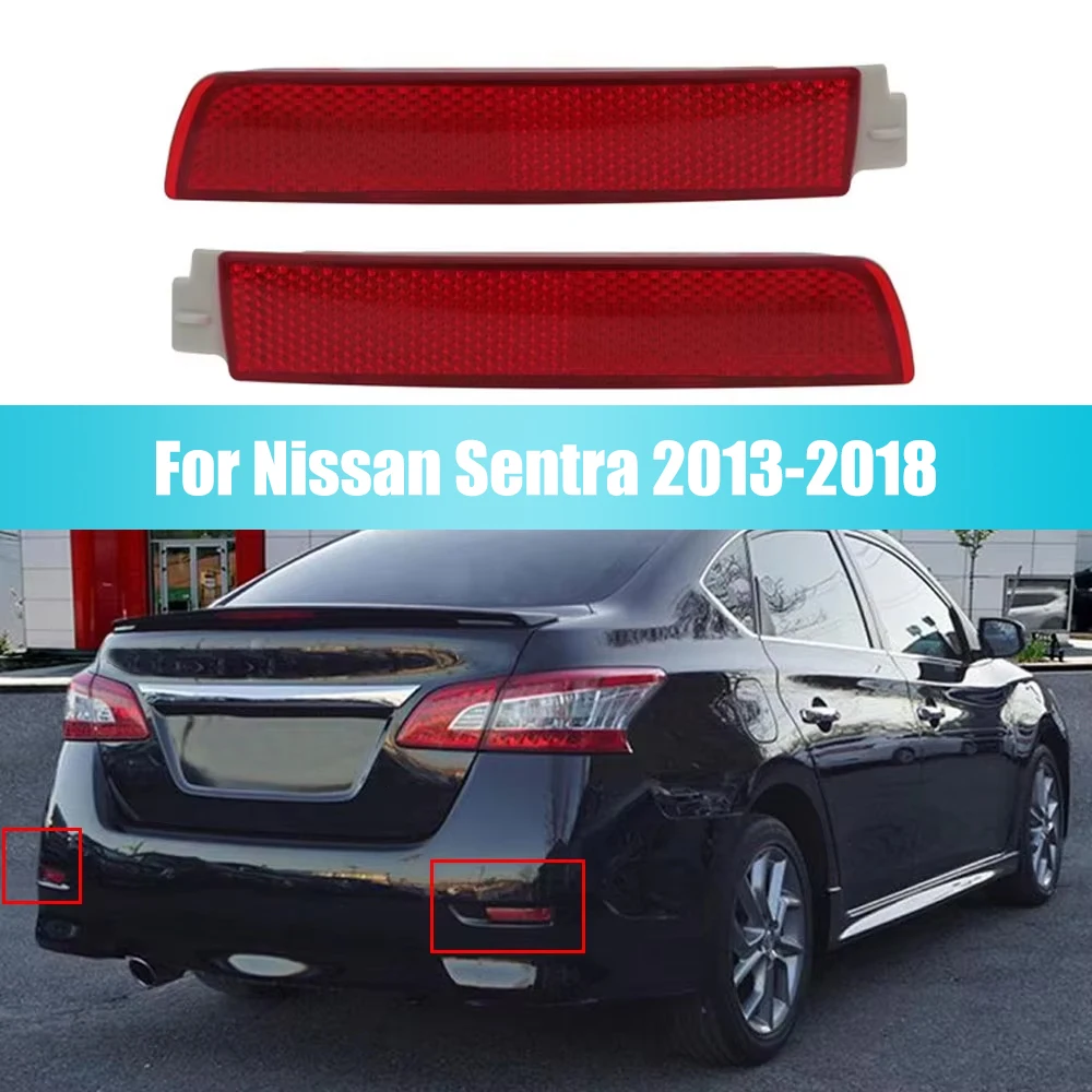

2pcs For Nissan Sentra 2013 2014 2015 2016 2017 2018 Car Rear Bumper Reflectors Warning Strip 265605C000 265655C000