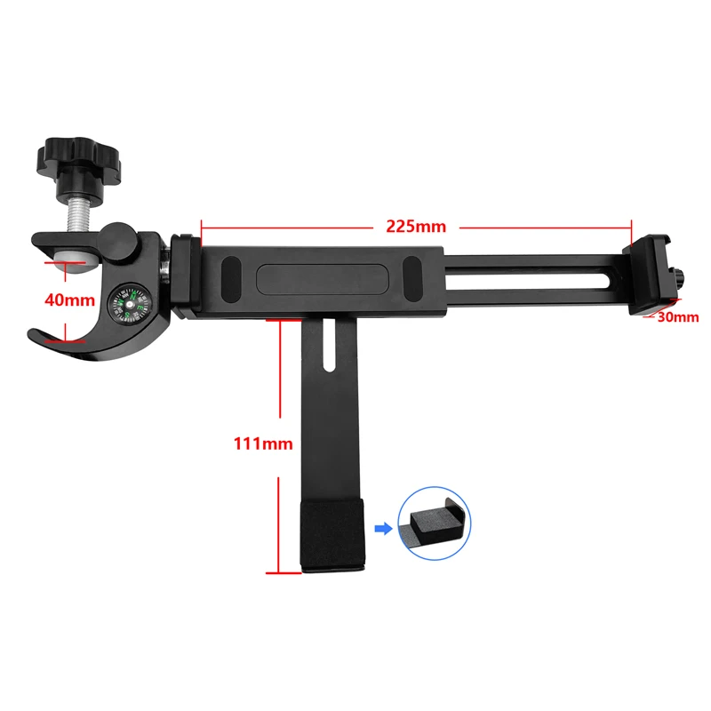 Mount Bracket Tablet Notebook Handbook Open Data Collector Pole Clamp Holder For 122-225mm iPad for GPS GNSS surveying