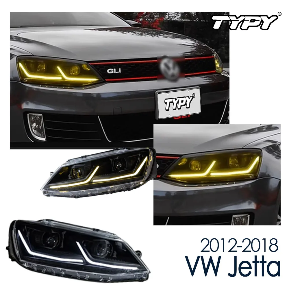 

TYPY новые светодиодные автомобильные фары для VW Jetta 2012-2018, сигналы фар, автоаксессуары, дневные ходовые огни