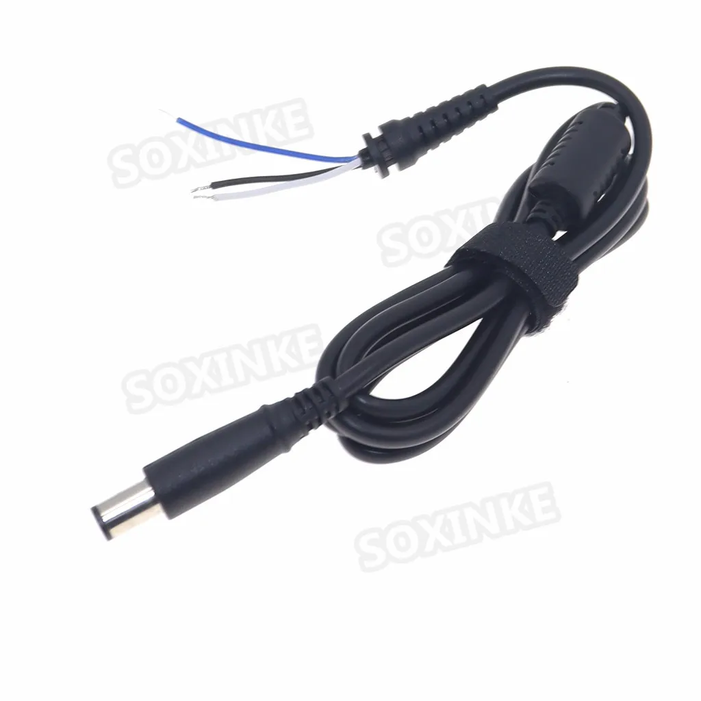 Cable adaptador de corriente con enchufe de punta DC 7,4x5,0mm/7,4mm x 5,0mm con 3 pines para cargador de ordenador portátil HP Dell, fuente de alimentación, Cable CC de 1,2 M