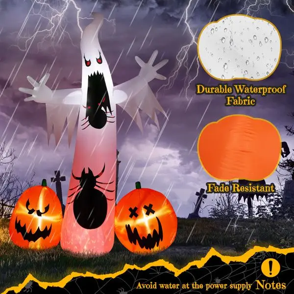 11.8FT Halloween Inflatable Ghost & Pumpkin Decoration | Giant Outdoor Decor Good