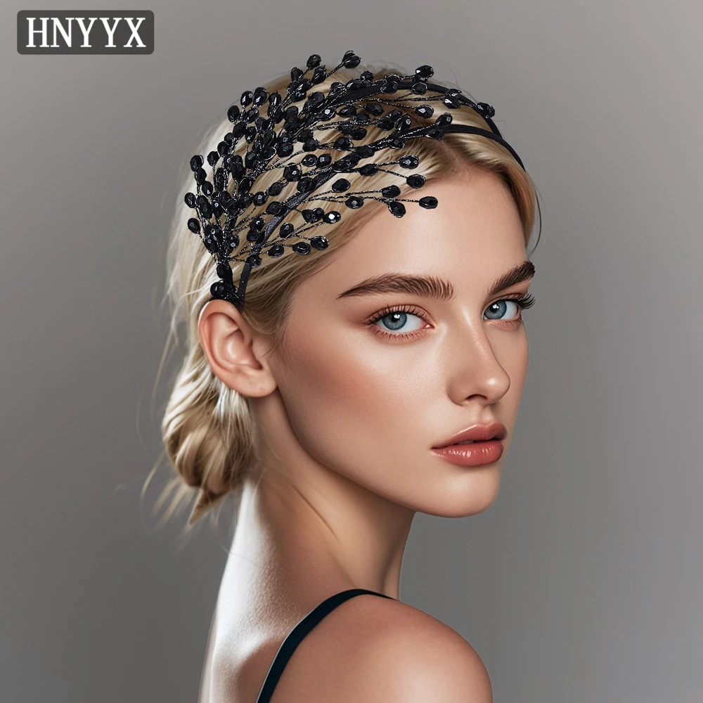 

HNYYX Double Layer Crystal Headband Simple Daily Headdress Beautiful Women's Headwear Handmade Woven Hair Accessories A214