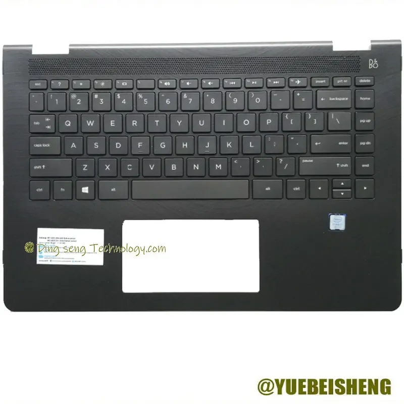 

YUEBEISHENG 96%New For HP X360 14M 14-BA048TX 14-BA 100TX Palmrest US Keyboard upper cover case 924117-001