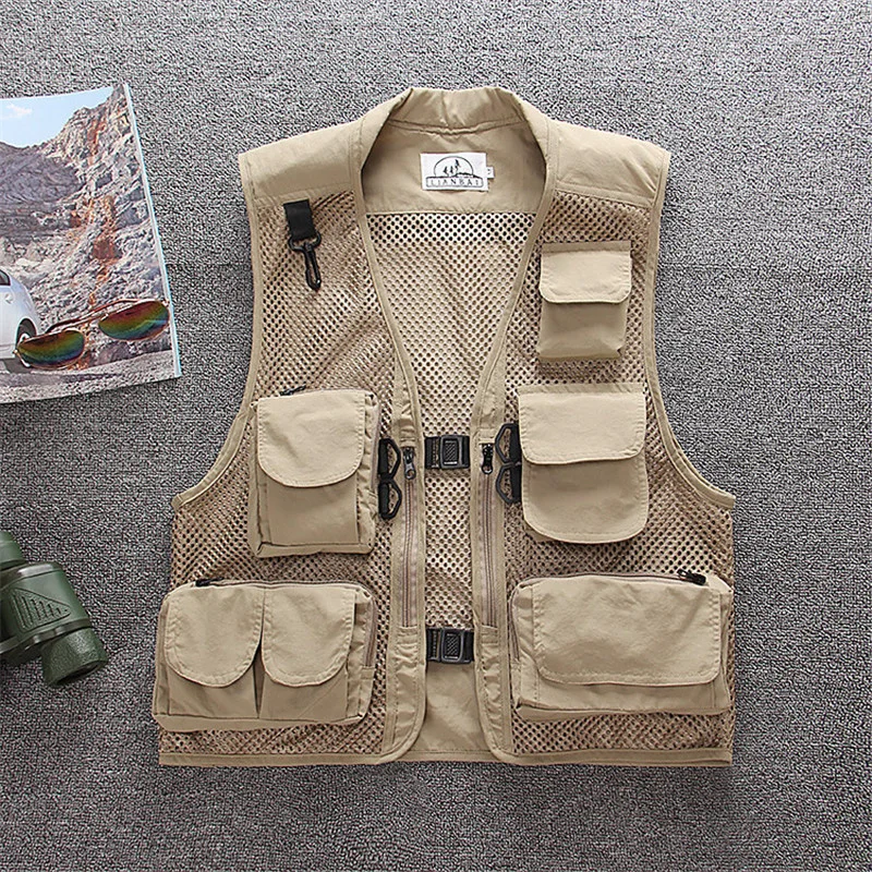 

Men Women Camouflage Fly Fishing Mesh Pocket Vest Summer Outdoor Hiking Hunting Angling Fast Dry Breathable Sleeveless Waistcoat