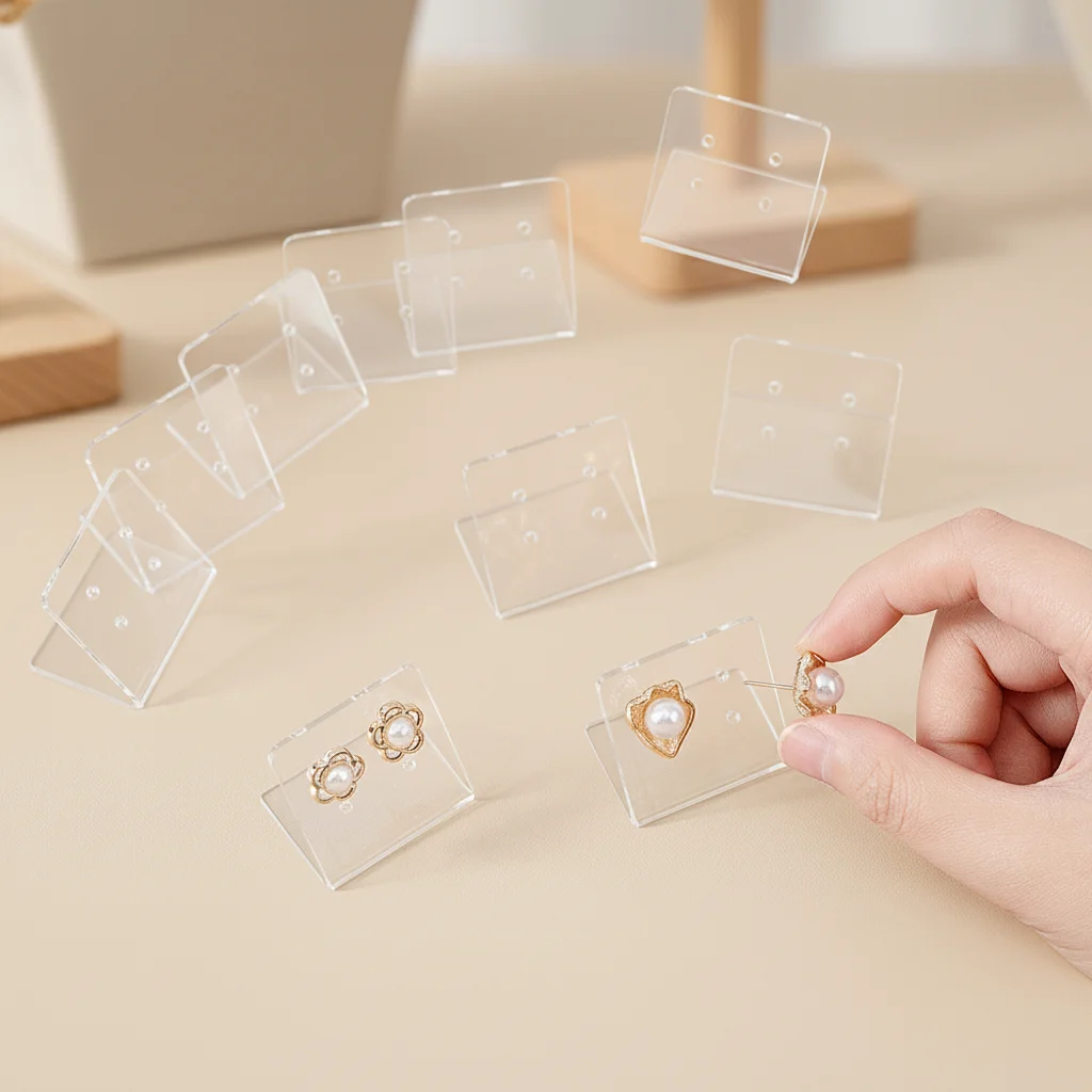10/20pcs High Transparency Acrylic Earring Display Stand Compact Portable Storage Accessory Makeup Table Counter Display Rack