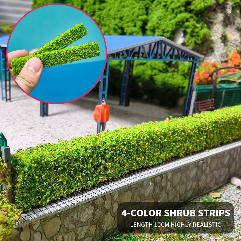 4PCS Miniatur Schwamm Streifen Modell Hecke für Eisenbahn Zug Layout/Sandtisch Landschaft/DIY Modellbau/Diorama/Garten Dekoration