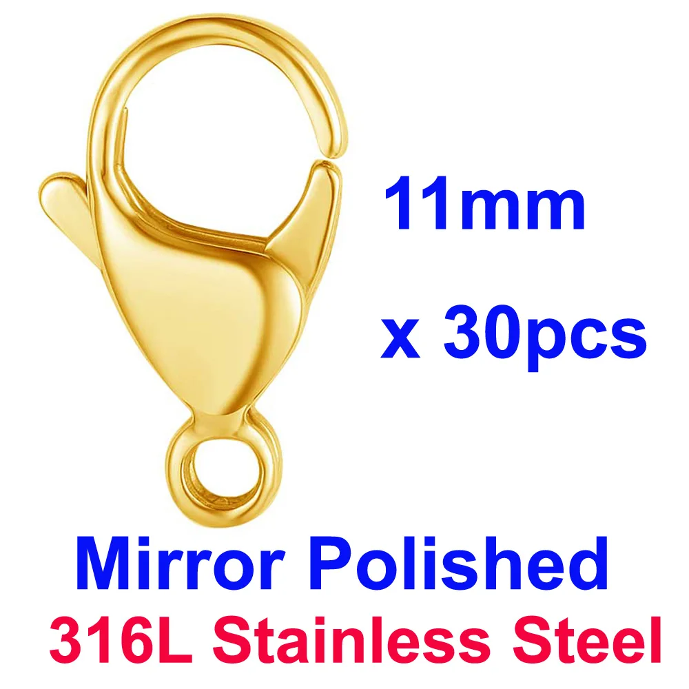 20/30/40 Spiegelpolierte 316L Edelstahl-Karabinerverschlüsse 9-19mm, Nie Verblassend, DIY Schmuckverschlüsse für Halsketten- und Armbandherstellung