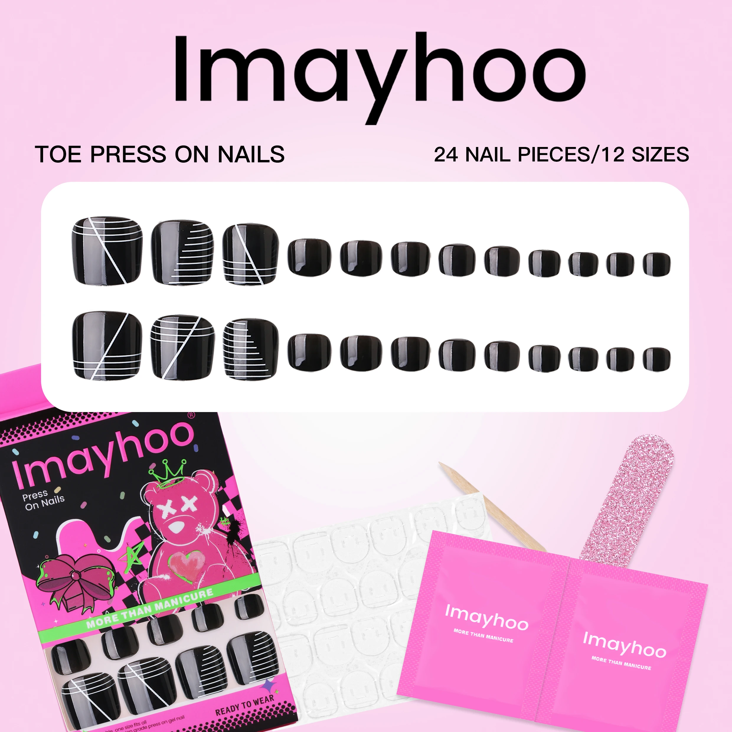 

24 шт./компл. накладные ногти на ногах, накладные ногти на ногах, клей на ногах, акриловые накладные ногти на ногах, искусственные накладные ногти для женщин