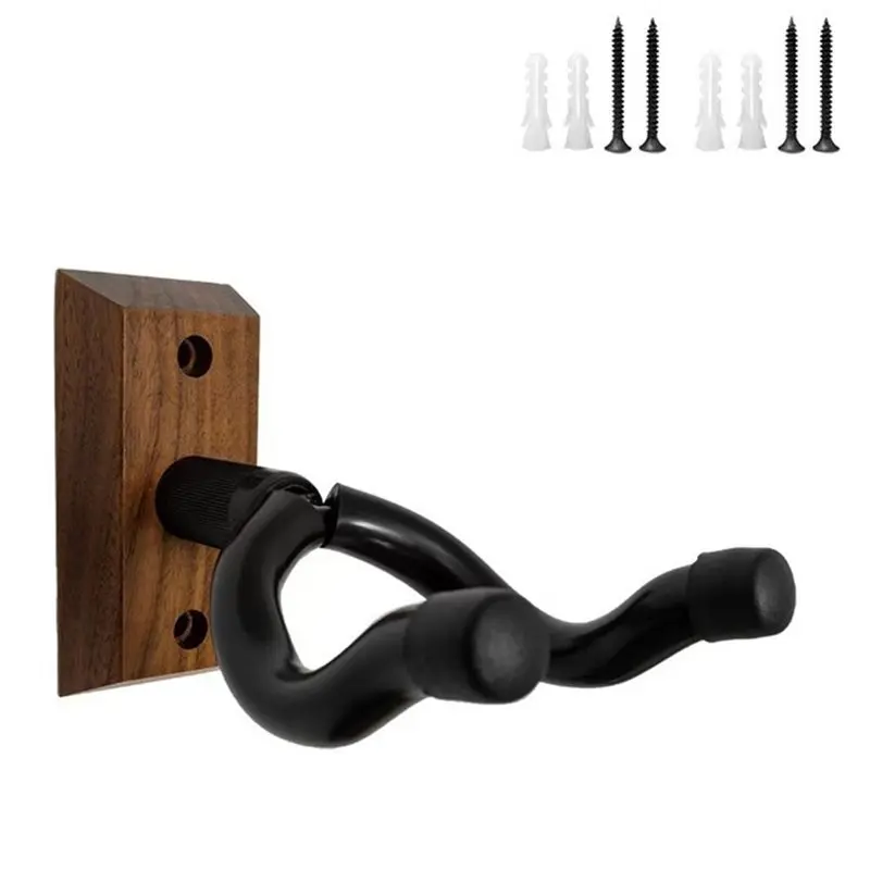 2Pc Guitar Wall Mount, Guitar Hanger With Rotating Hooks, Suitable For All Sizes Of Guitars,Zebra Wood Guitar Wall Stand-AT20
