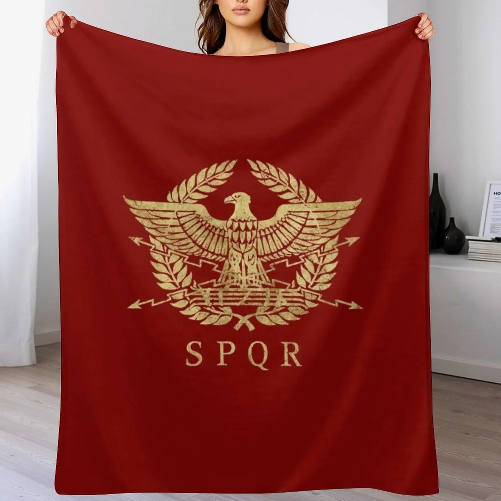 Roman Empire Emblem V01 Throw Blanket Spring Fall Cozy Throw Blanket for Couch