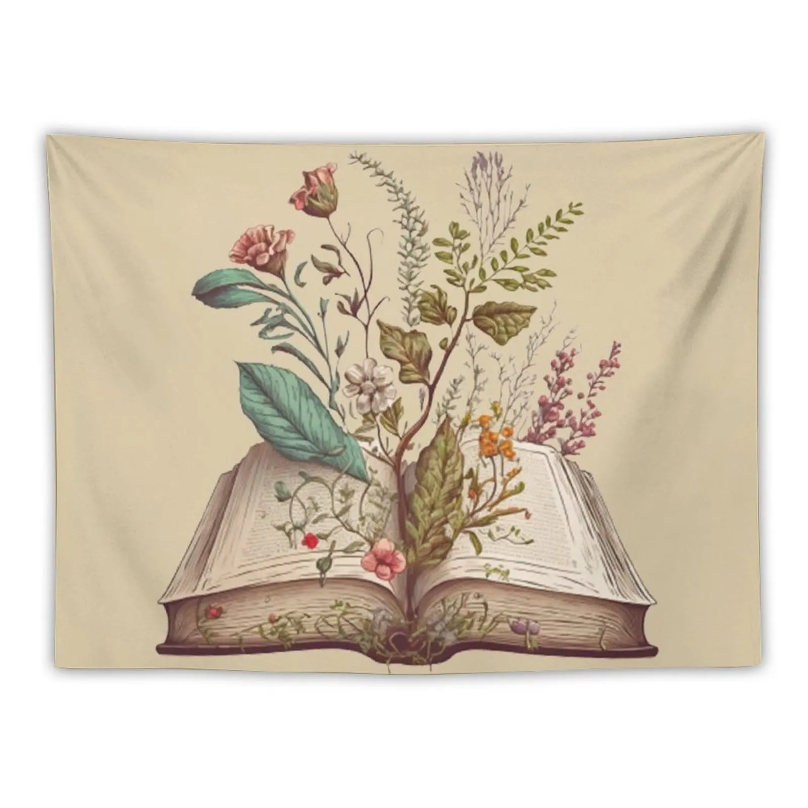 

Flowers Growing From Book Tapestry Aesthetic Tapestry Room Decore Aesthetic Room Decor Home Decorating