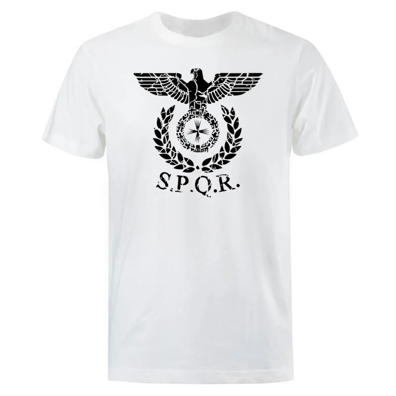 Men T-Shirt SPQR Roman Gladiator Imperial Golden Eagle 2024 Summer T Shirt Mens Casual Short O-Neck T-Shirts Harajuku Tops Tees