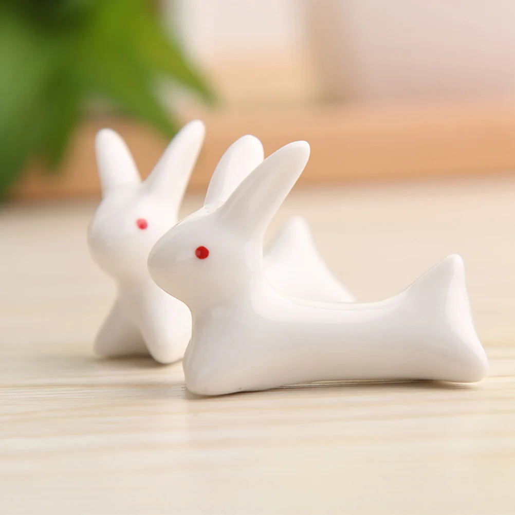 

8Pcs Ceramic Bunny Chopstick Rest Spoon Fork Holder for Restaurant Hotel Table Decoration Chopstick Rest