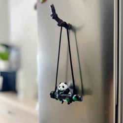 Ins Swinging Panda Branches Refrigerator Magnetic Paste Photo Magnet Fridge Decoration Collection Pendant Birthday Gift