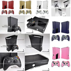 7 Colours Available Carbon Fiber Vinyl Skin Sticker Protector for Microsoft Xbox 360 Slim and 2 controller Skins Stickers