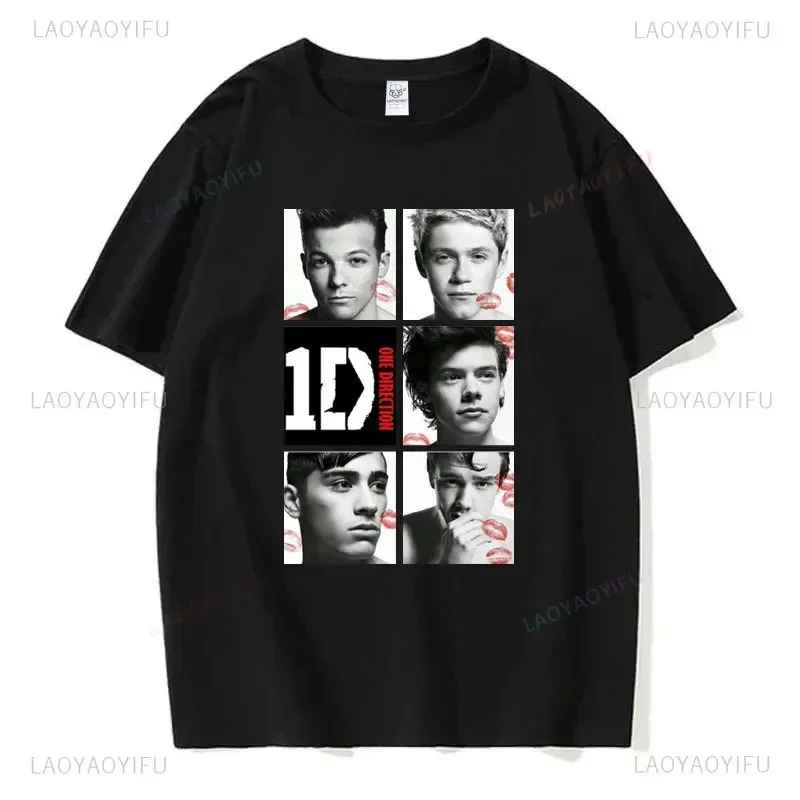 I Love One Directions Print T-Shirts Rapper Short Sleeve T Shirt Vintage Singer Tops Summer Cotton Hip Hop Men Women Tee-shirts