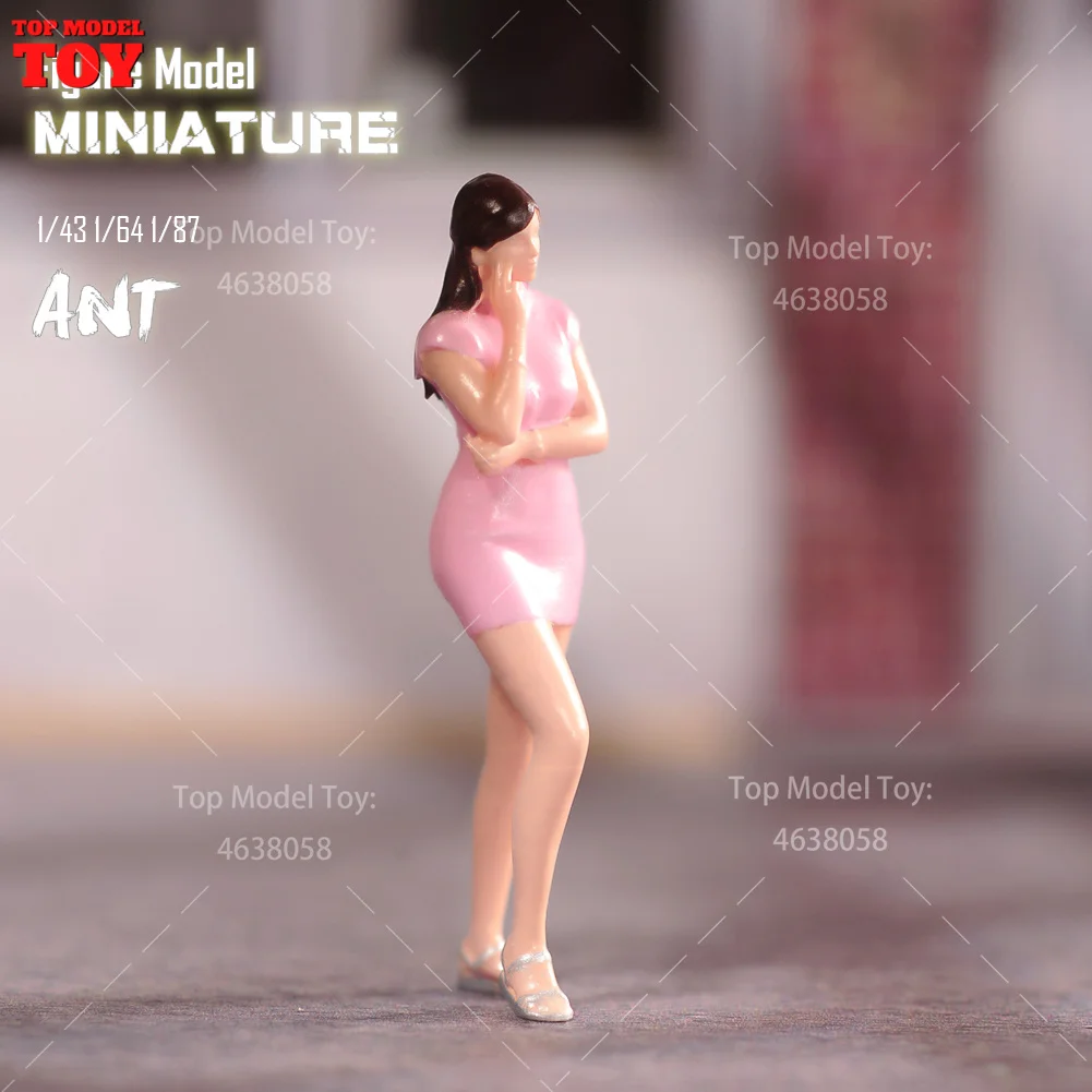 Malowane miniatury 1/64 1/87 1/43 krótka spódniczka piękno bikini dziewczyna kobieta scena rysunek lalki niepomalowany Model do samochodów pojazdy zabawki