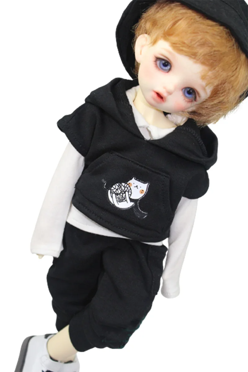 

Одежда для кукол BJD 30 см YOSD 1/6, модный повседневный комплект с капюшоном, белый, черный