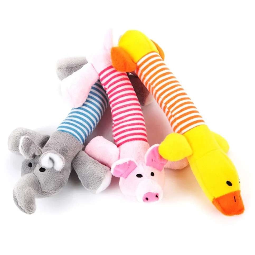 كلب القط مضحك الصوف المتانة أفخم الكلب اللعب صرير مضغ لعبة صوت صالح لجميع الحيوانات الأليفة الفيل بطة خنزير الكلب ألعاب من القطيفة الاشياء #1