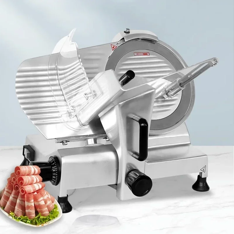 Commercial slicer electric semi-automatic meat slicer cutting fat beef and mutton roll machine frozen meat hand push meat planer