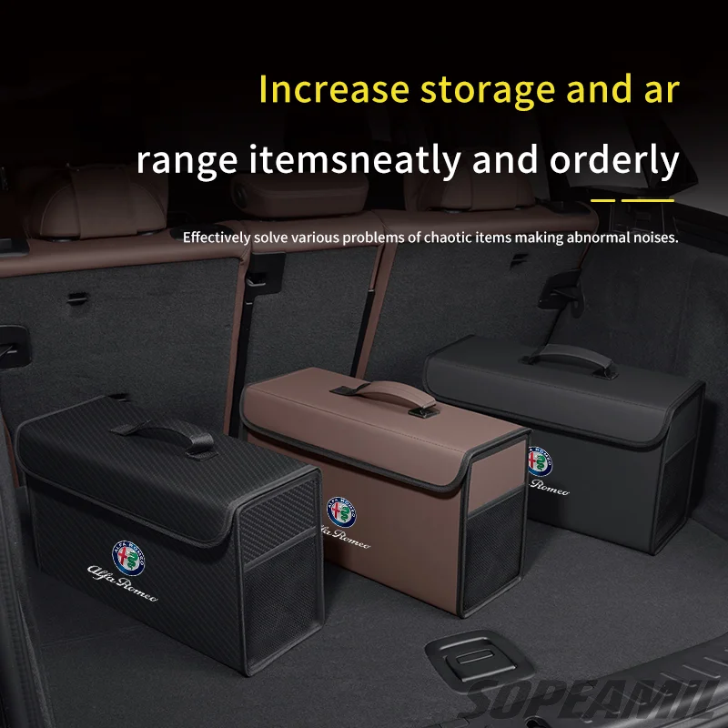 Car Trunk Storage Box Foldable Stowing Tidying Bag Alfa Romeo Giulia Stelvio Tonale 147 156 159 166 Giulietta Gloria Mito Junior