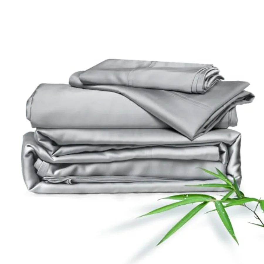 Sheets Bed Sheet Set 100% Rayon derived from Bamboo Luxuriously Soft Cooling Double Stitching 16" Deep Pockets