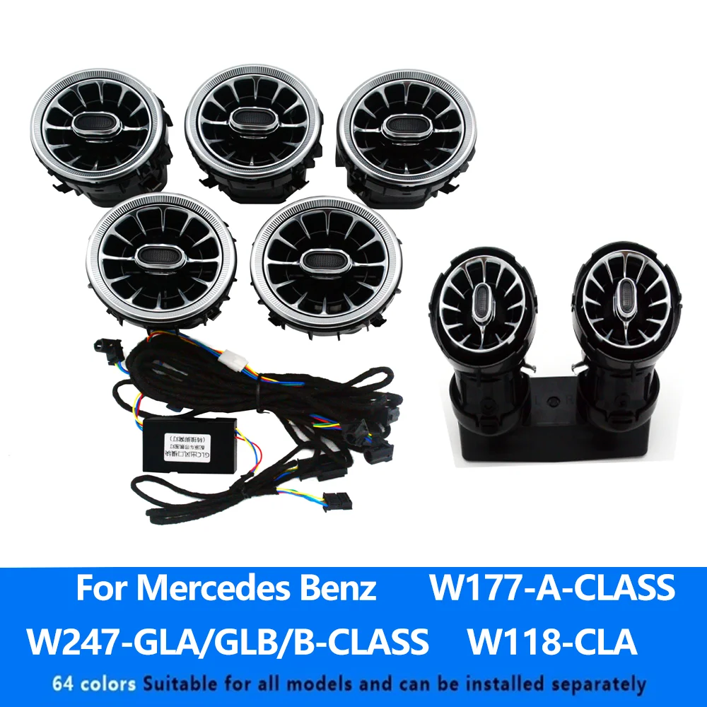 

64 цвета для Mercedes Benz, задний и передний вентиляционный отверстие, задняя подсветка сиденья, окружающий свет W177 W118 W247 CLA A-CLASS GLA/GLB/B-CLASS