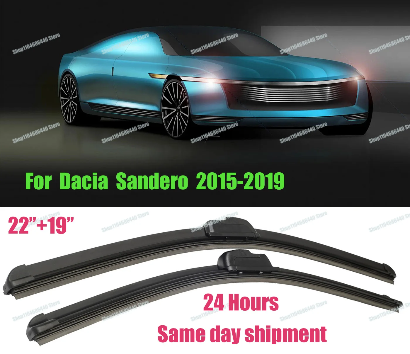 

Car Front Wiper Blades For Renault Dacia Sandero Stepway 2 II 2015 - 2019 2018 2017 2016 Windshield Windscreen Window Brush