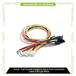 Grove - 4 pin Female Jumper to Grove 4 pin Conversion Cable (5PCs/Pack) compatible with 2.54 mm Pitch Adapter for Grove modules
