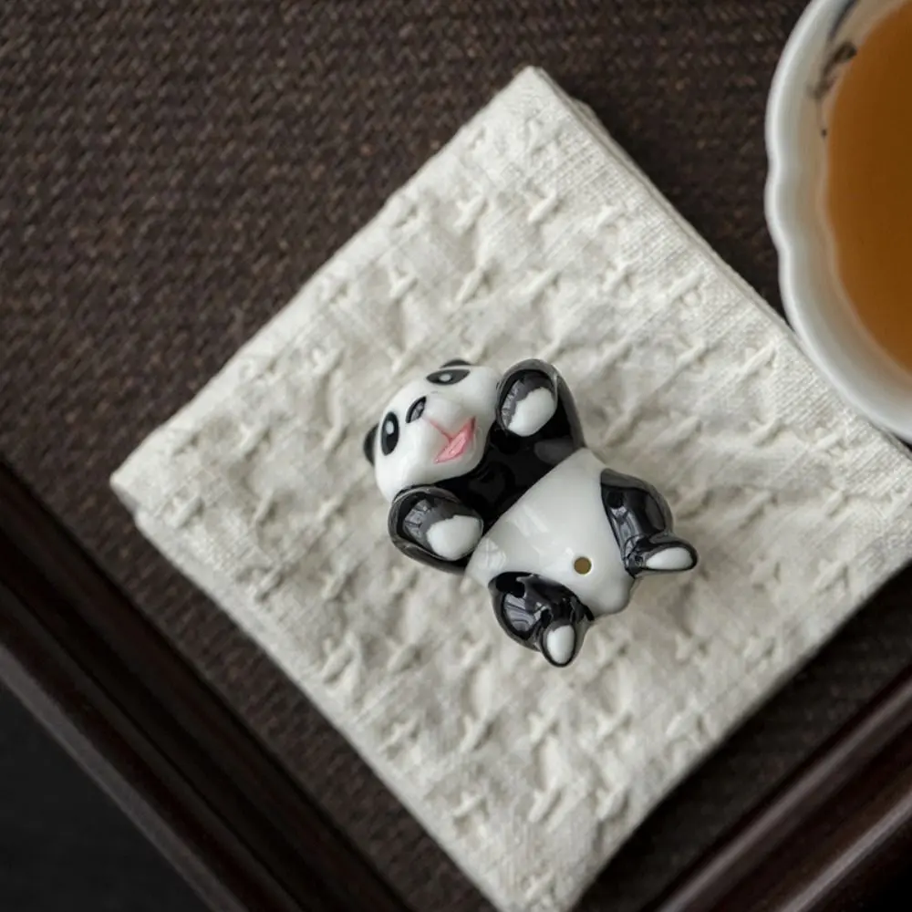 

Retro Figurine Panda Teacup Pendant 3D Cute Panda Tea Pet Mini Animal Hanging Ornaments Birthday Gifts