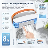 Ventilateur de climatisation portable USB Lenovo 5 trous, humidificateur à brume d'eau, lumière LED nocturne, ventilateur de bureau 2026 1