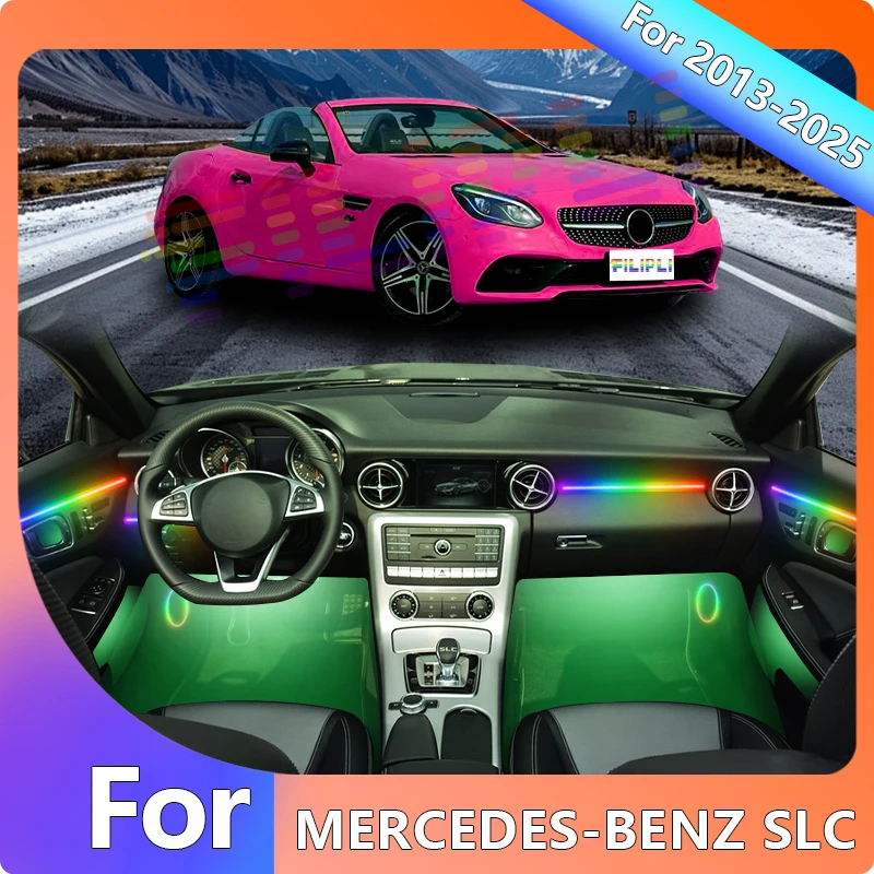 

FILIPLI для MERCEDES-BENZ SLC для 2017 64 RGB Автомобильная светодиодная лента для синхронизации музыки и ритма с управлением через приложение Простота установки