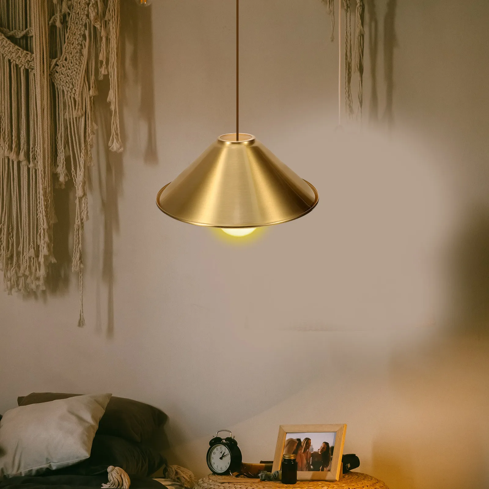 

Copper Plated Iron Lamp Shade Cone Modern Light Cover For Desk Floor Ceiling Lamp Replacement Hanging Shade E27