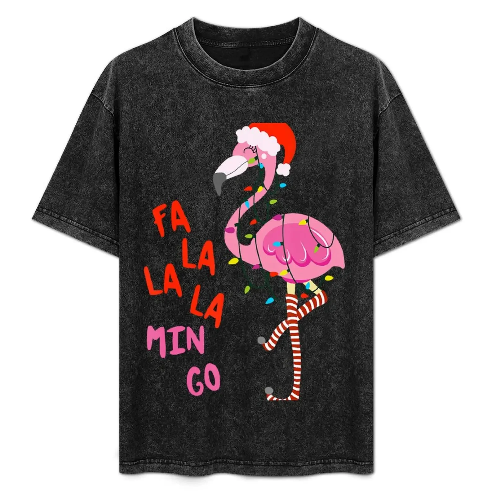 

Fa La La La Mingo Flamingo For Christmas Xmas Animal Lover T-Shirt blue archive funny shirt cotton anime mens shirts graphic tee