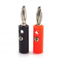 Audio Speaker Banana Plate Plugs Connectors 4mm Solderless For Video Musical DIY Connector Red and Black B4