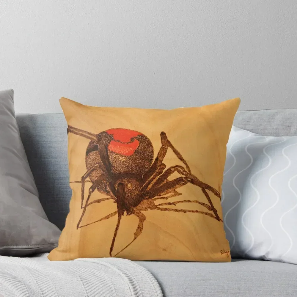

Pyrography: Australian Redback Spider Throw Pillow Couch Pillows Anime pillows decor home pillow