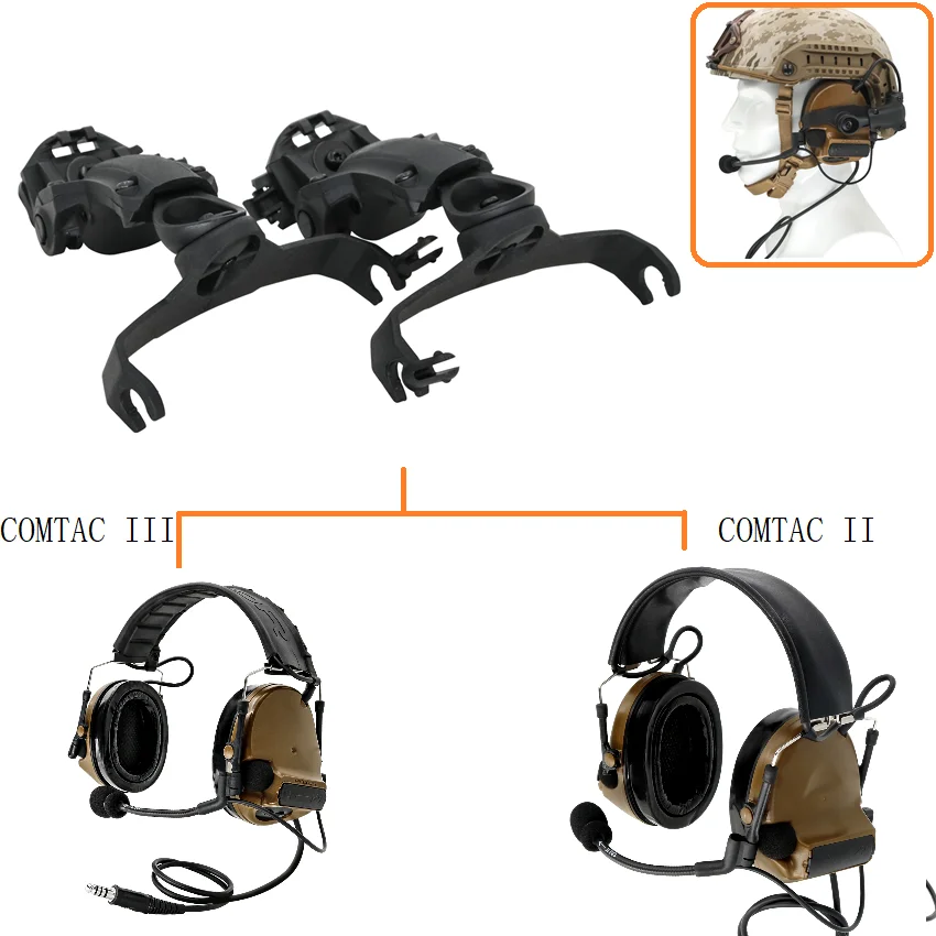 Imagem -03 - Tac-sky Adaptador de Trilho de Capacete Comtac ii Iii Acessórios Táticos Arc Ops-core Suporte de Capacete Capacete Rápido ts