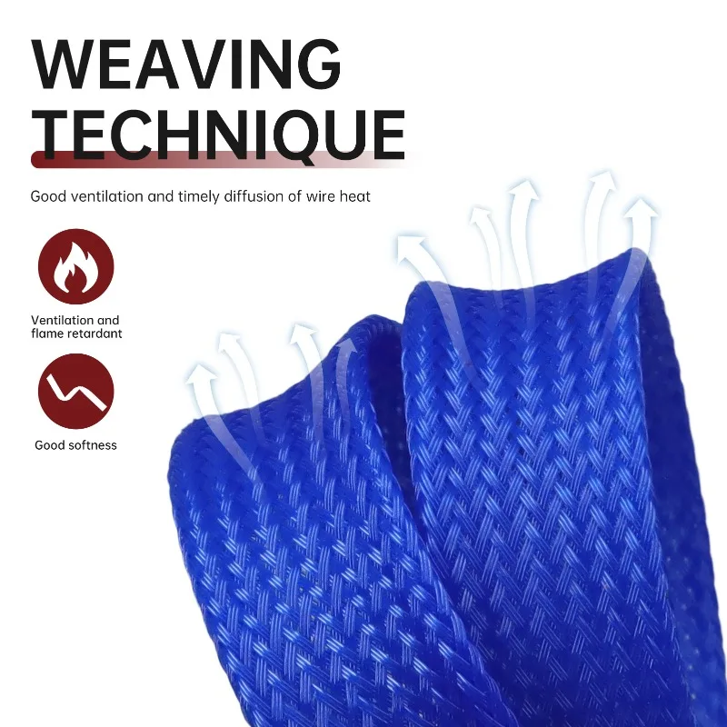 3/5M PET Insulated Braided Cable Sleeve Expandable Sheath 2mm-50mm High Density Nylon Mesh Tube Wire Wrap Sheath Cable Sleeving