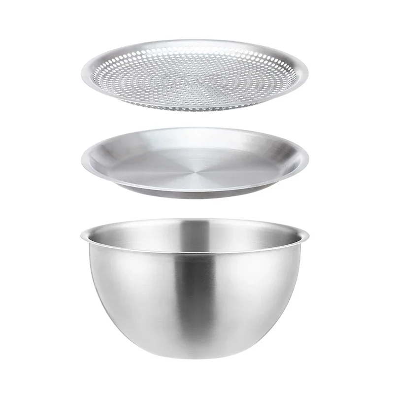 SHIMOYAMA Stainless Steel Salad Mixing Bowls Fruit Veggies Cleaning Basin Tableware Baking Egg Beater Basin Kitchen Utensils