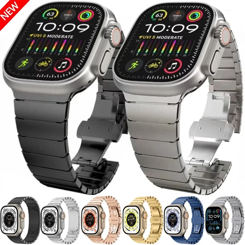 Edelstahlarmband für Apple Watch Ultra 3 49 mm 45 mm 41 mm 40 mm 44 mm 46 mm 42 mm Metallgliederarmband iWatch 11 10 9 8 7 6 5 4 SE