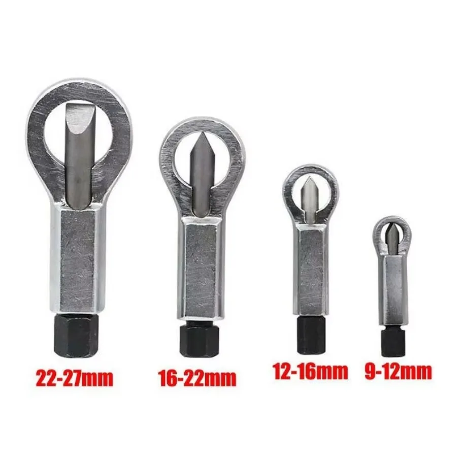 4 Sizes Car Rust Damaged Nut Splitter Removal Tool Bolt Fastener Hex Wrench Kit