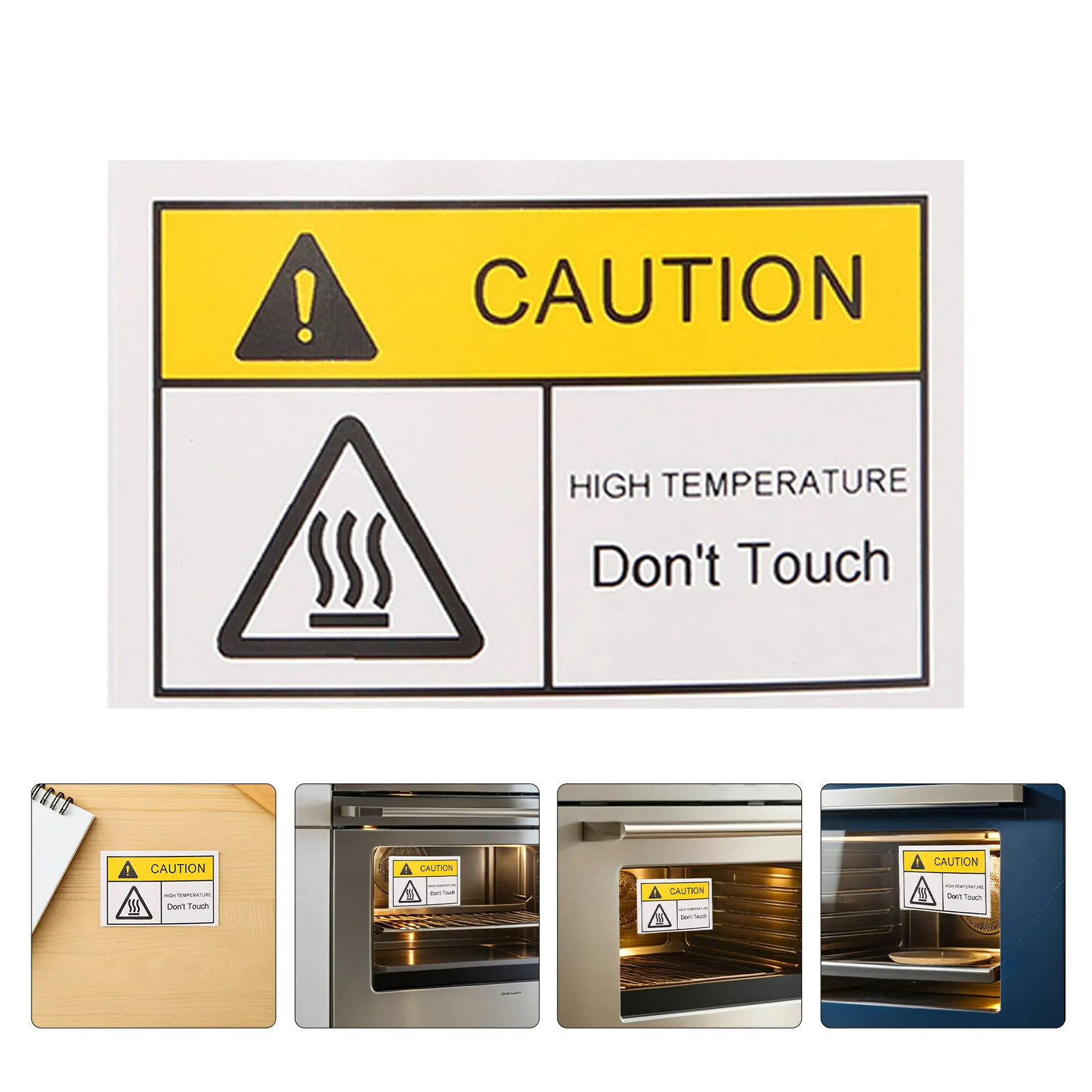 

3Pcs Thermal Warning Sticker Do Not Touch Safety Sign Heat Resistant Rectangular Decal Peel and Stick for Heated Devices