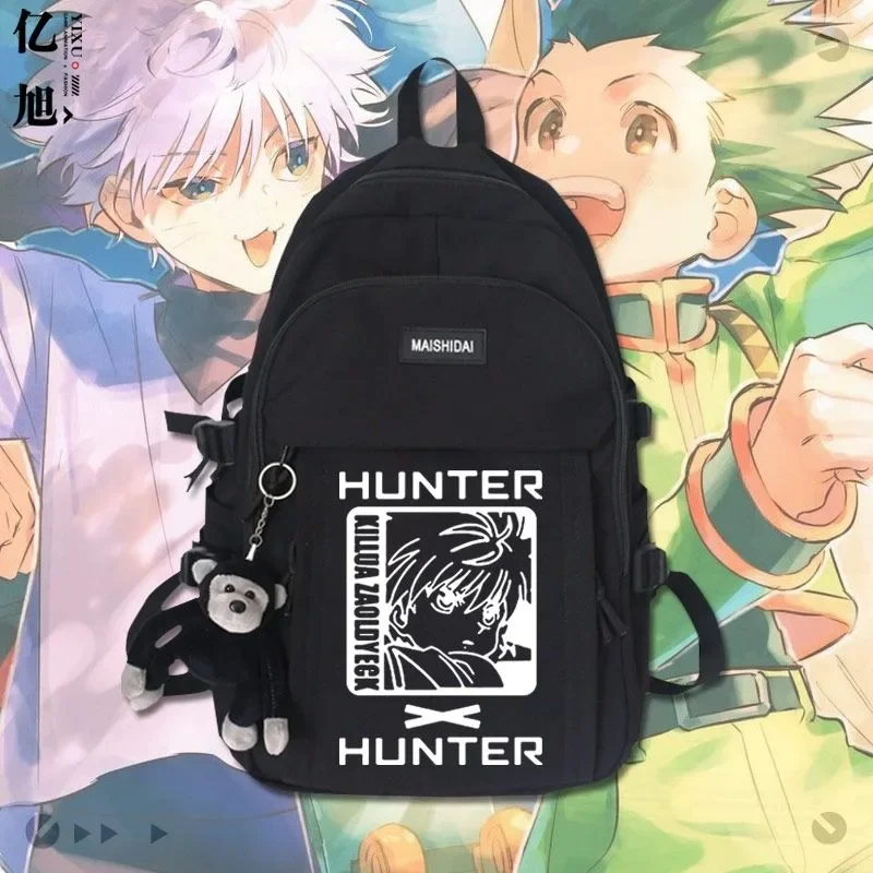 30×44×13cm Black White Red Green, Hunter x Hunter, Student Kids Teens School Bags, Large Capacity Anime Backpacks Girls Boys